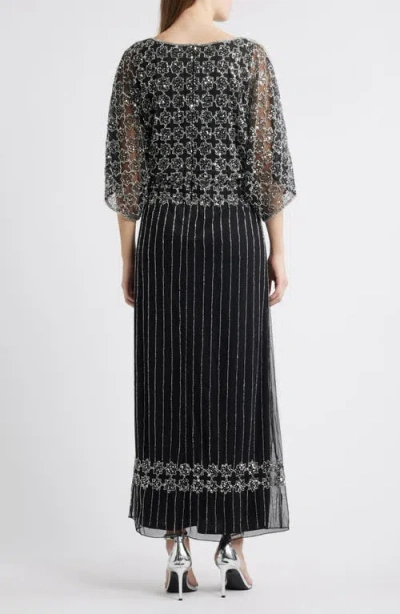 Pisarro Nights Beaded Mesh Gown