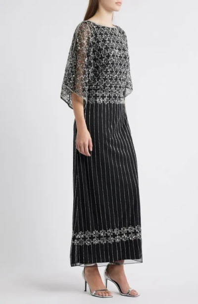 Pisarro Nights Beaded Mesh Gown