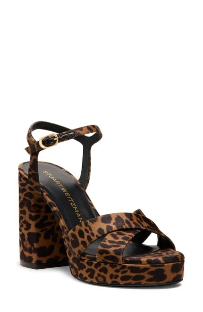 Stuart Weitzman Dayna Leopard-print Crisscross Platform Sandals