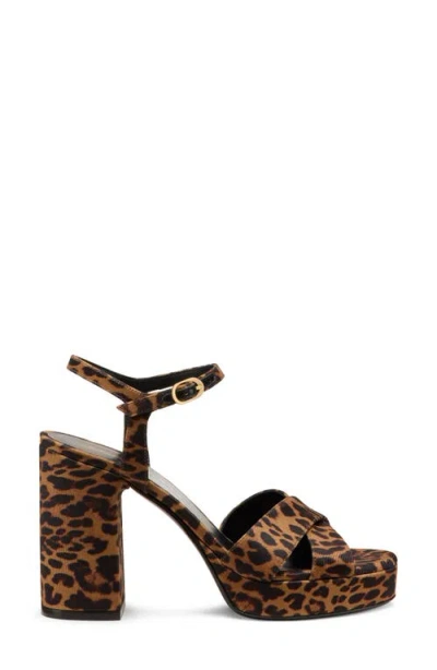 Stuart Weitzman Dayna Leopard-print Crisscross Platform Sandals