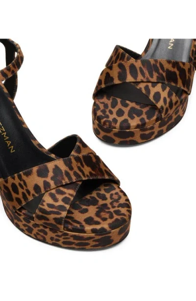 Stuart Weitzman Dayna Leopard-print Crisscross Platform Sandals