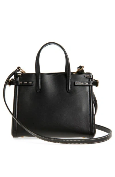 Valentino Borsa Tote In Pelle Nera Con Manici E Tracolla