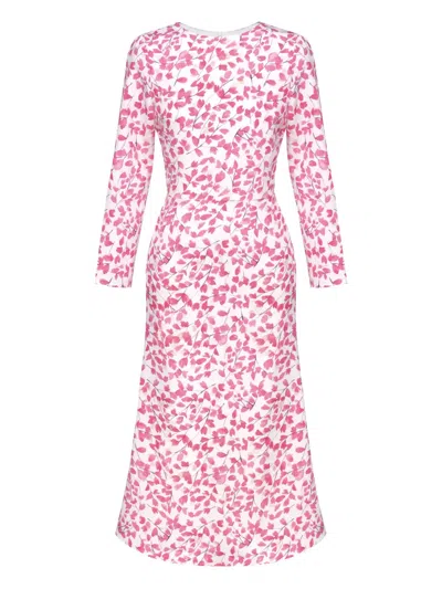 Post Meridiem Floral-print Long-sleeve Midi Dress