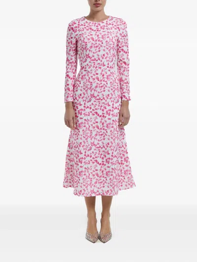 Post Meridiem Floral-print Long-sleeve Midi Dress