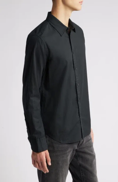 Rag & Bone Icons Zac 365 Slim-fit Cotton-poplin Shirt In Black
