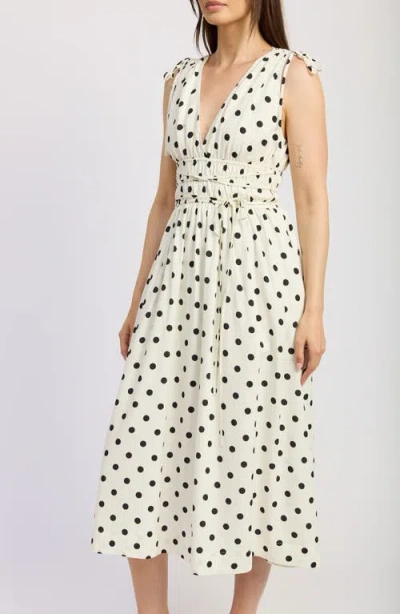 En Saison Harley Print Shirred Sleeveless Maxi Dress