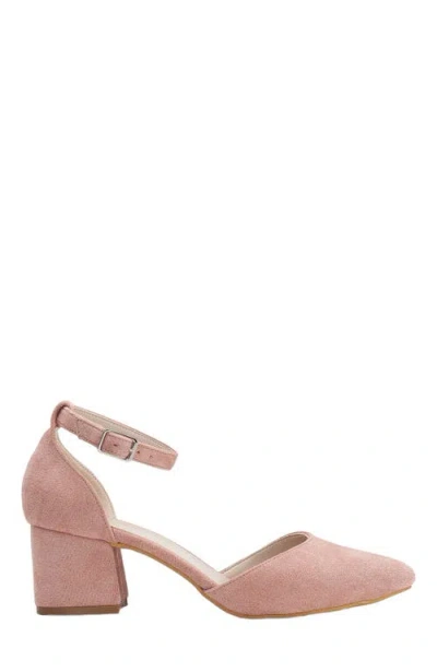 Forever & Always Shoes Marcelle Low Block Heel Pumps In Pink