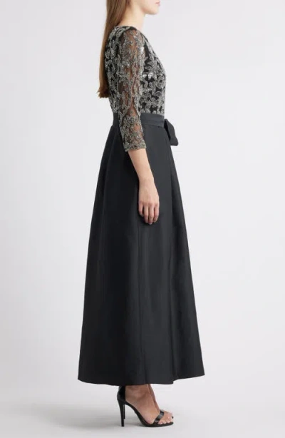 Pisarro Nights Sequin Bodice Gown In Black