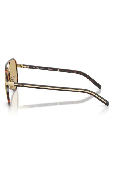 Prada Womens Gold Pr B57s Pilot-frame Steel Sunglasses In Neutral