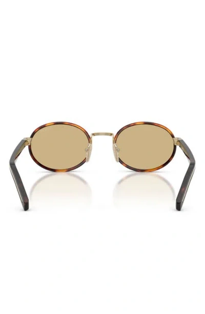 Prada Womens Brown Pr B56s Round-frame Tortoiseshell Metal Sunglasses In Brown