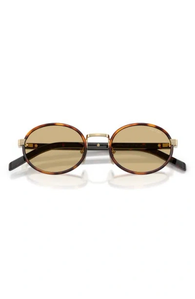 Prada Womens Brown Pr B56s Round-frame Tortoiseshell Metal Sunglasses In Brown