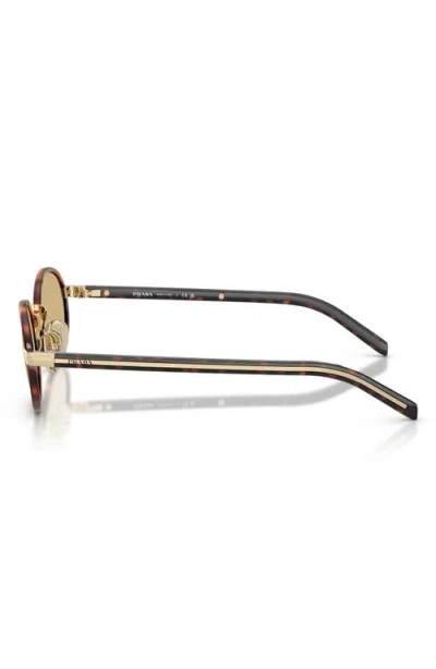 Prada Womens Brown Pr B56s Round-frame Tortoiseshell Metal Sunglasses In Brown