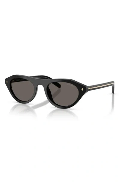 Prada Womens Black Pr B15s Oval-frame Acetate Sunglasses