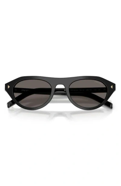 Prada Womens Black Pr B15s Oval-frame Acetate Sunglasses