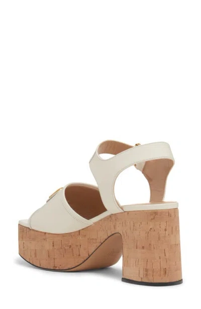 Valentino Garavani Vlogo Signature Sandal In Calfskin 80mm Woman Ivory 39 In White