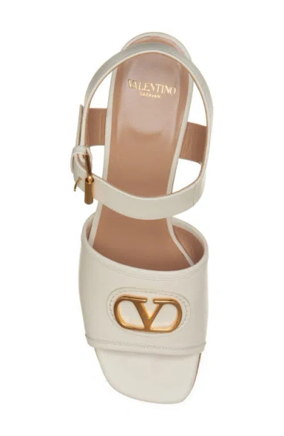 Valentino Garavani Vlogo Signature Sandal In Calfskin 80mm Woman Ivory 39 In White