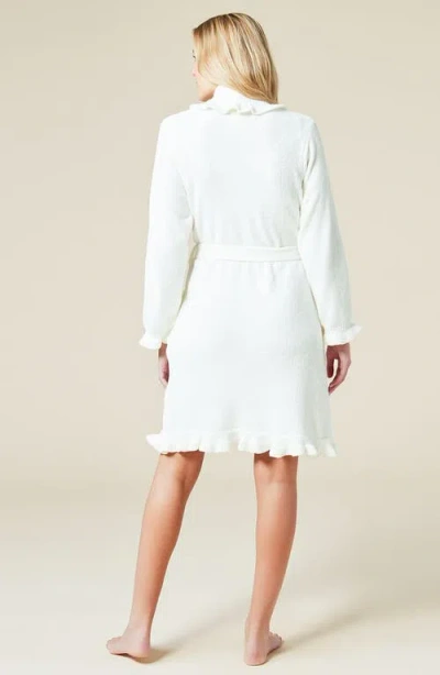 Softies Soft Ruffle Chenille Robe In Ivory