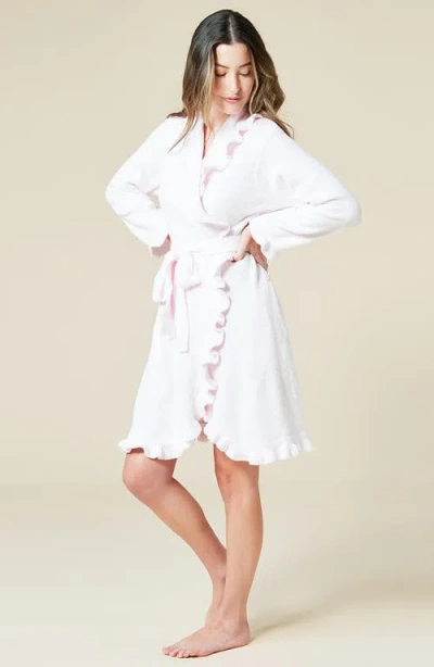 Softies Knee-length Ruffle Chenille Robe In White