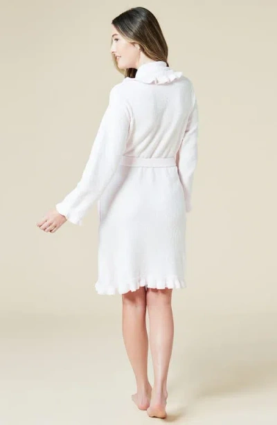 Softies Knee-length Ruffle Chenille Robe In White