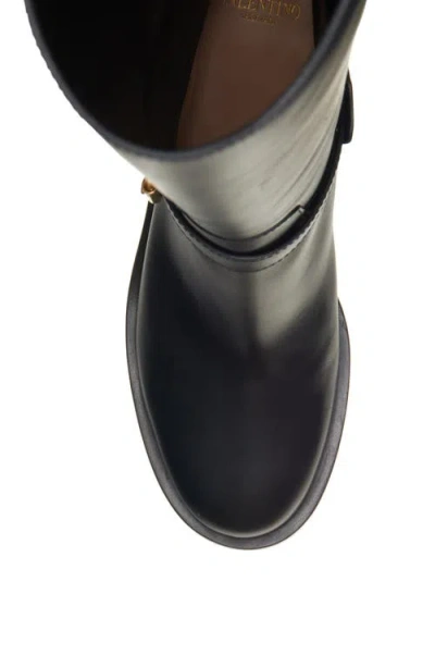 Valentino Garavani Vlogo Signature 80 Embellished Leather Knee Boots In Black