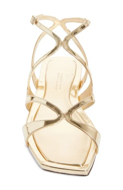 Jimmy Choo Ayla Flat Leather Sandals In Gold