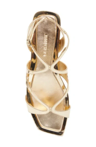 Jimmy Choo Ayla Flat Leather Sandals In Gold