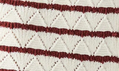 Steve Madden Norris Stripe Pointelle Stitch Sweater Shorts In Nude