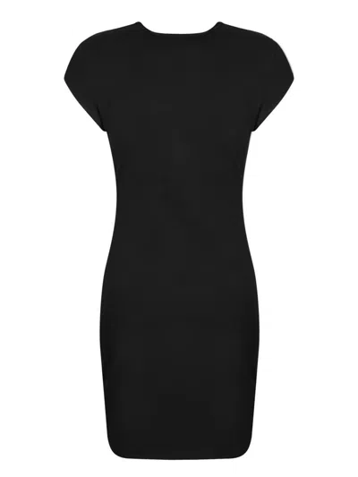 Diesel Abito Corto Con Dettaglio Oval D Cut Out In Cotone Stretch Nero Donna