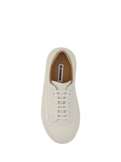 Jil Sander Woman Sneakers White Size 9 Soft Leather In White
