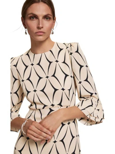 Mint Velvet Geo Print Ruffle Midi Dress