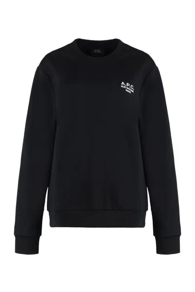 Apc A.p.c. Long-sleeve Organic Cotton Sweatshirt With Embroidered Logo