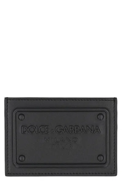 Dolce & Gabbana Small Zip-around Wallet In Calfskin With Raised Logo
