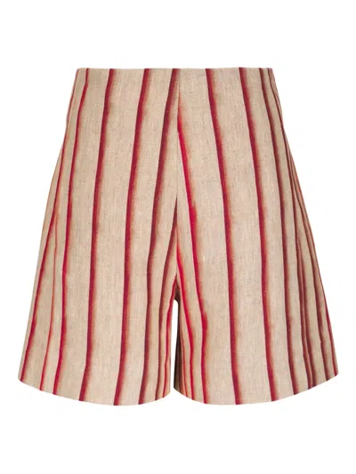 条纹高腰短裤