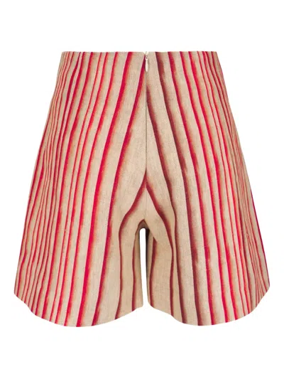 条纹高腰短裤