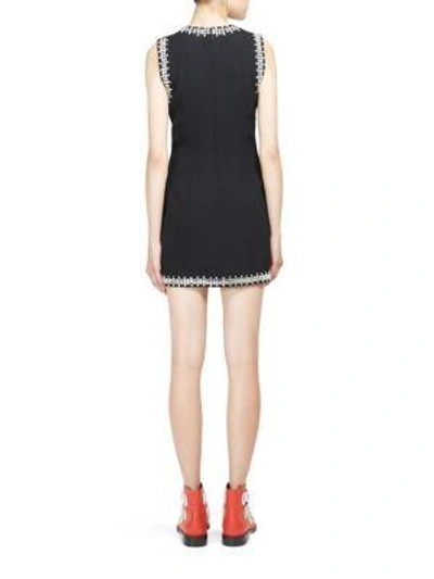 Shop Givenchy Crystal-embellished Wool Sheath Dress In Black