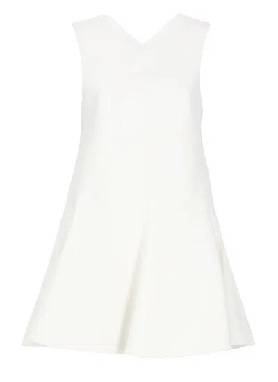 Khaite Mel V-neck Low-back Mini Dress