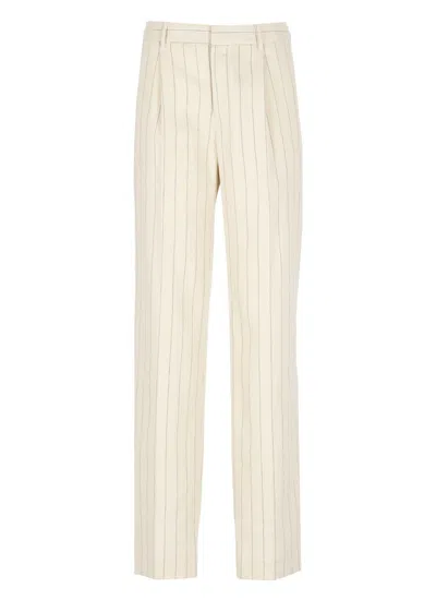 Pt Torino Embroidered Linen Blend Pants