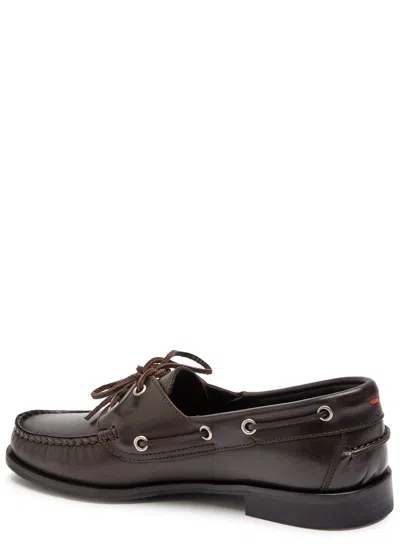 Aeyde 15mm Harris Leather Boat Shoes In Brown