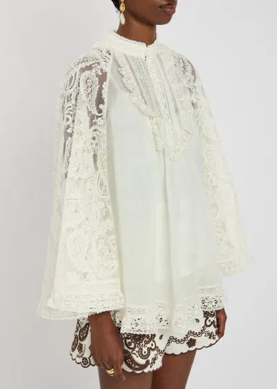 Zimmermann White Lace Shirt In White