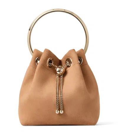 Jimmy Choo Bon Bon Mini Bucket Bag In Brown