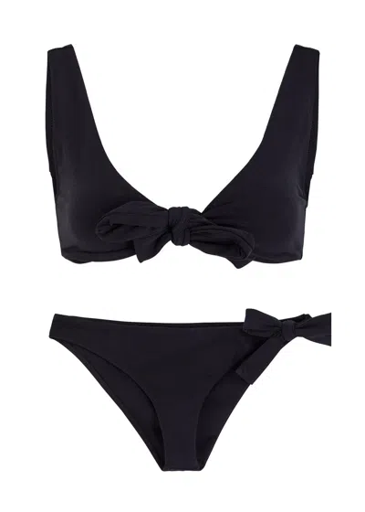 Lisa Marie Fernandez Bow-detail Bikini Set In Black