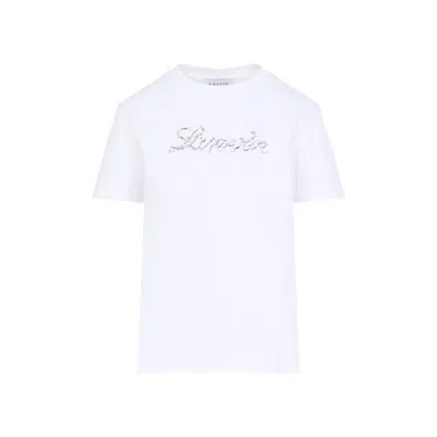 Lanvin Short-sleeved T-shirt With Embroidered Logo In White