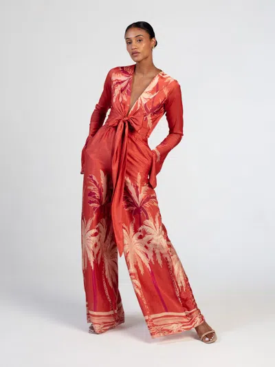 Diarrablu Leer Pants Coco Terracota In Orange