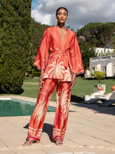 Diarrablu Mini Kimono Coverup Coco Terracota In Orange