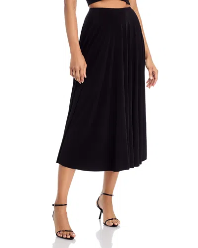 Norma Kamali Flared Pleated High-waisted Midi Skirt