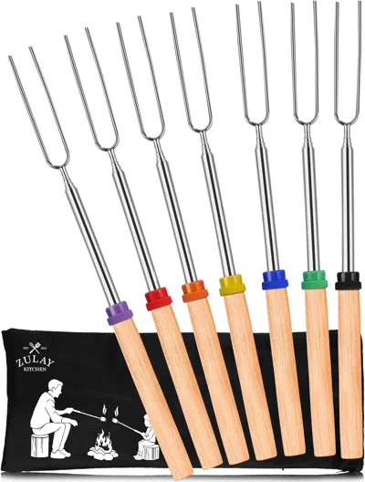 Zulay Kitchen Telescopic Marshmallow Roasting Sticks - 7 Pack