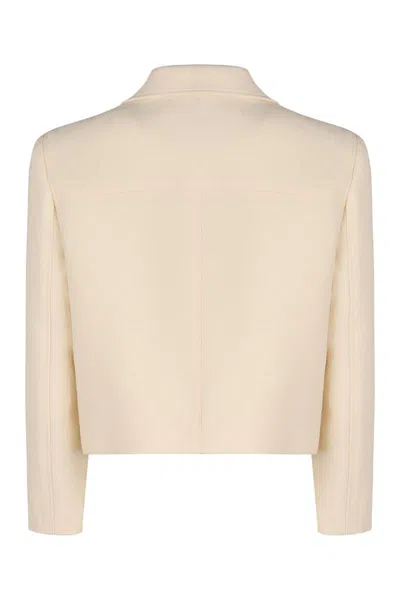 Gucci Wool And Silk Blazer With All-over Gg Motif