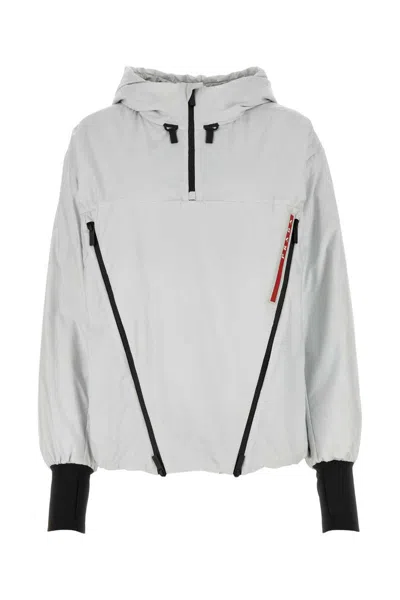 Prada Hooded Polyester Jacket With Elasticated Cuffs