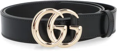 Gucci Polished Leather Belt With Iconic Double G Buckle