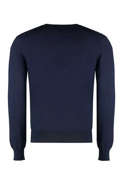 Gucci Crew-neck Wool Sweater In Blue